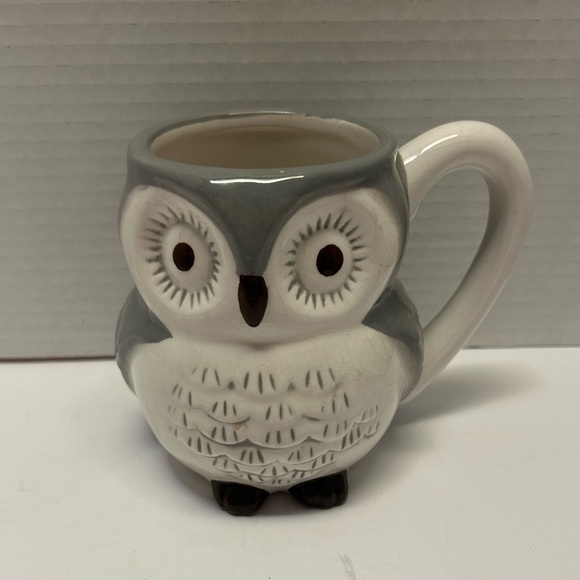 Owl Modern Gourmet Foods Mug 3-D Gray & White Fall 16‎ oz Coffee Tea Cup - Picture 11 of 16